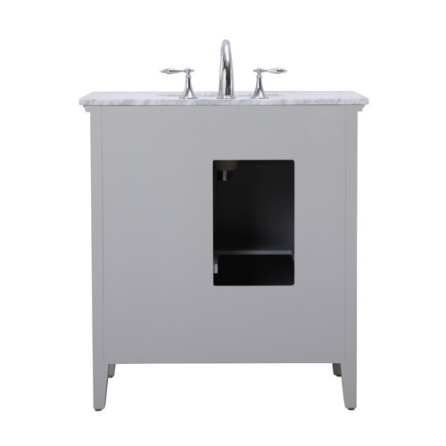 Andover Mills™ Waut 32'' Single Bathroom Vanity with Marble Top